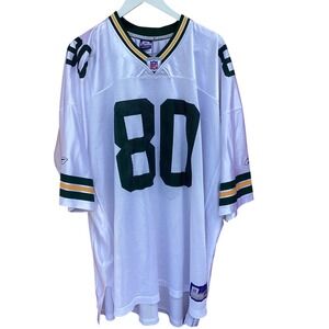 Reebok NFL Green Bay Packers Donald Driver 80 Jersey White Mens 4XL Big & Tall